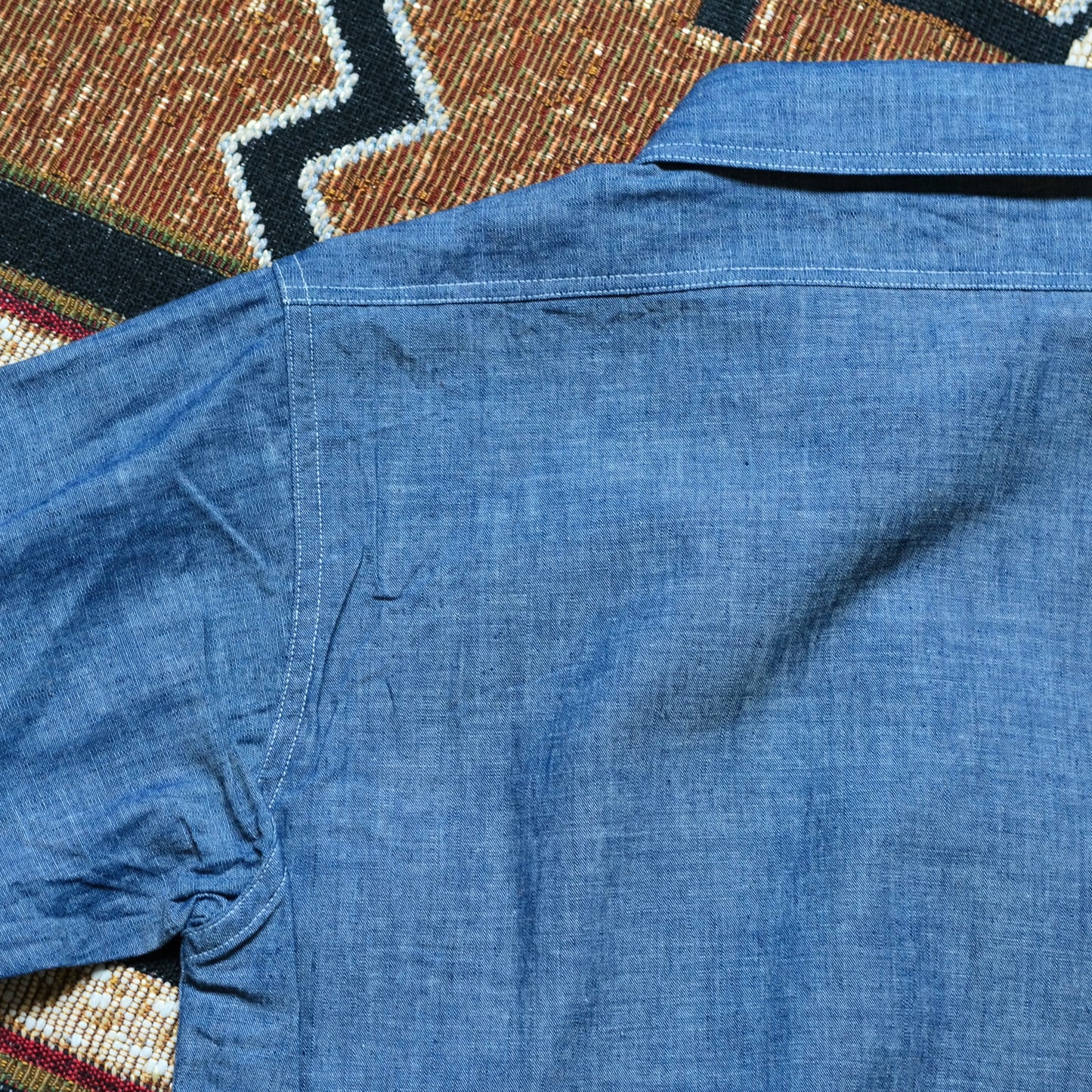 BLACK SIGN Open Pocket Working Chambray Shirt