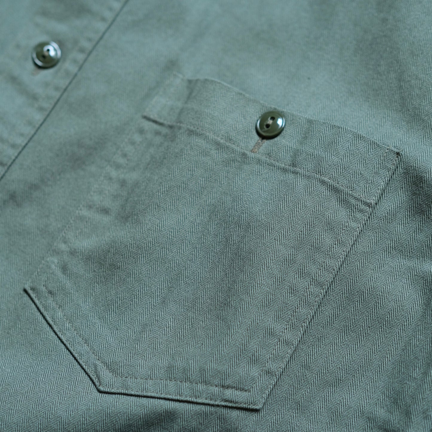 BLACK SIGN US Navy Herringbone Open Pocket Working Shirt