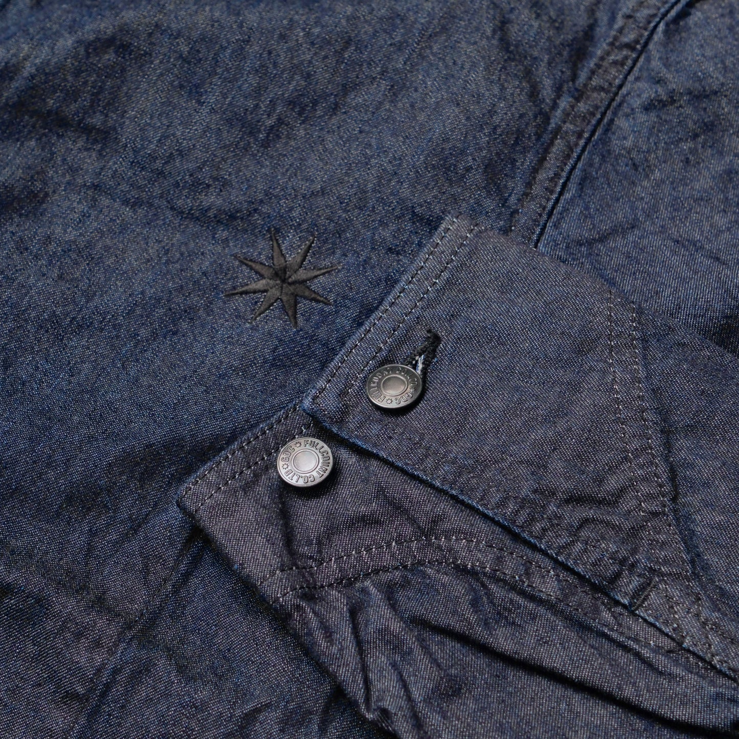 FULL COUNT Leather Collar Denim Chore Jacket
