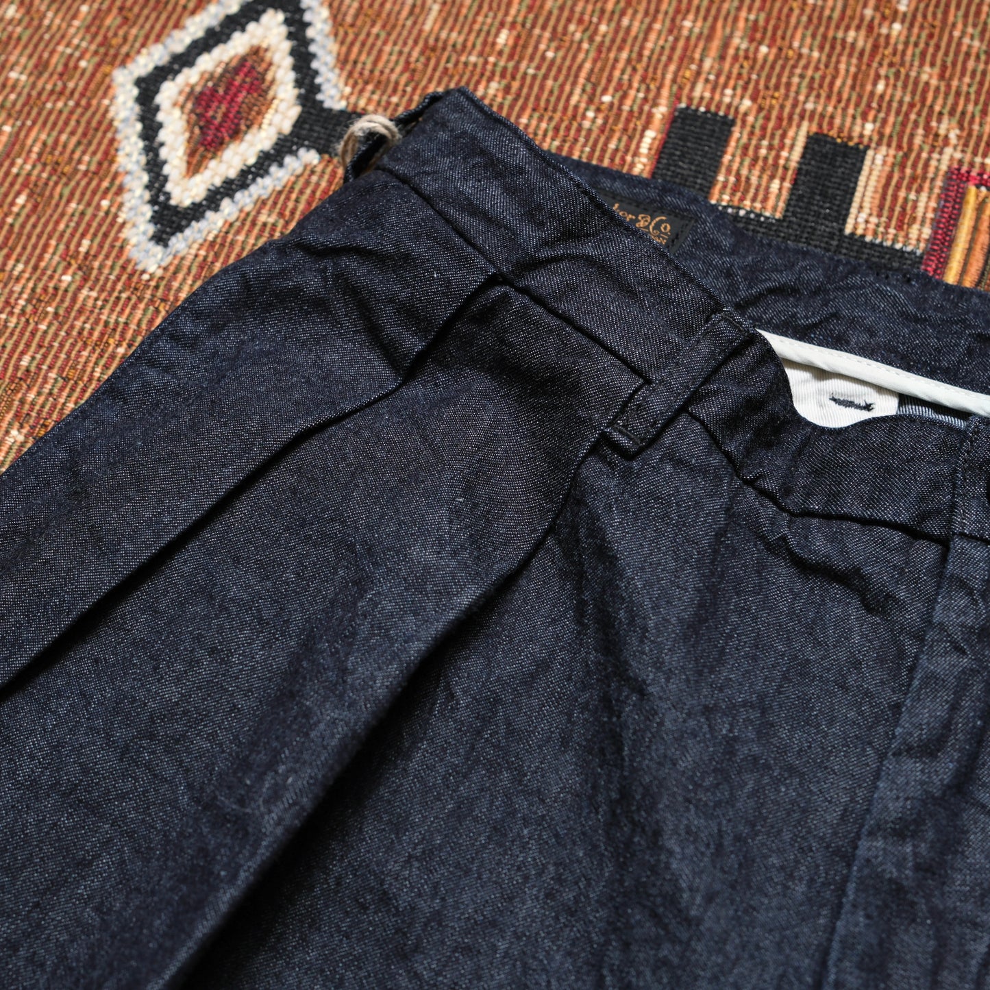 FULL COUNT Big Denim Tuck Trousers