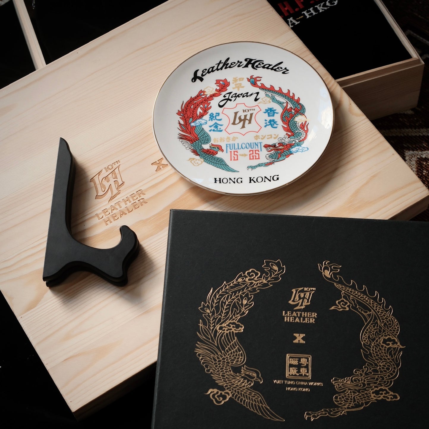 [PRE-ORDER] LEATHER HEALER x FULL COUNT Dragon & Phoenix Souvenir Jacket & Souvenir Porcelain Plate Set (LH 10th Anniversary Limited Edition)