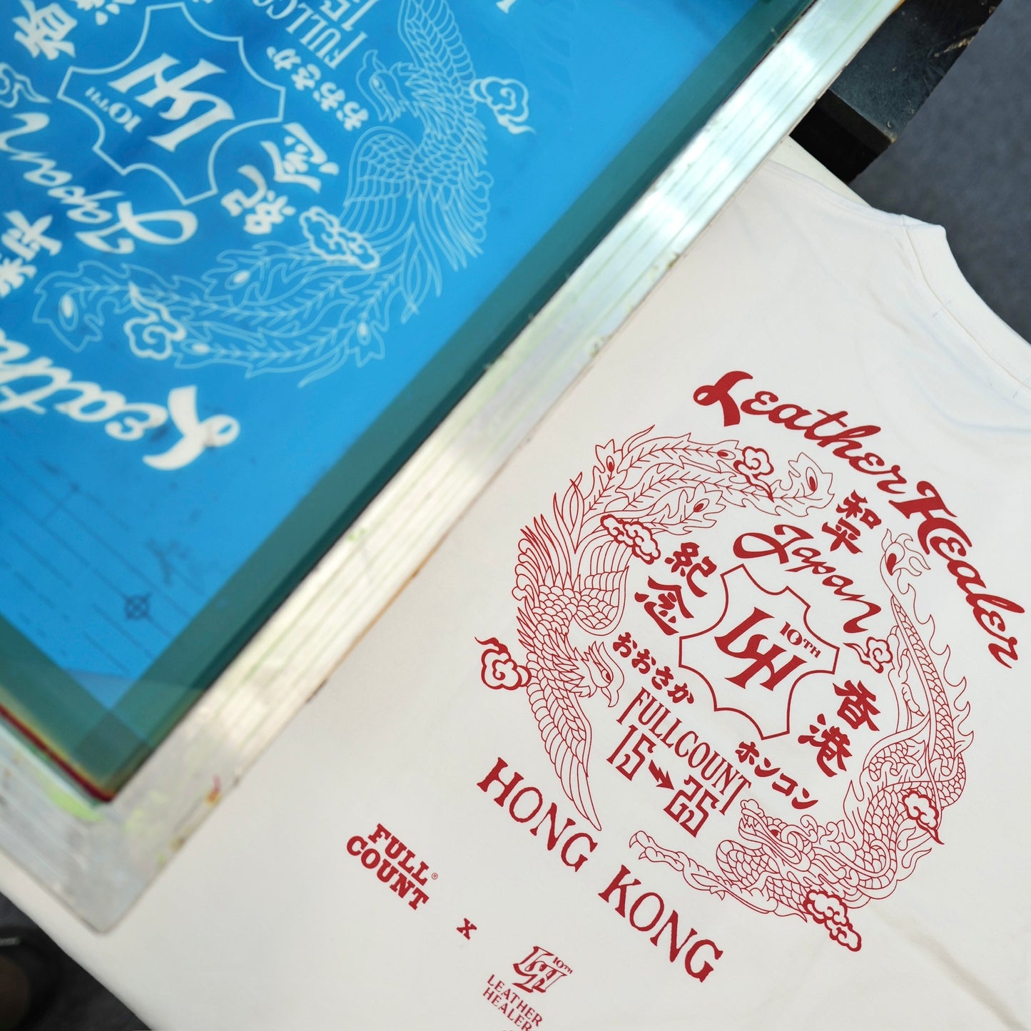 LEATHER HEALER Dragon & Phoenix Crewneck T-Shirt (LH 10th Anniversary Limited Edition)