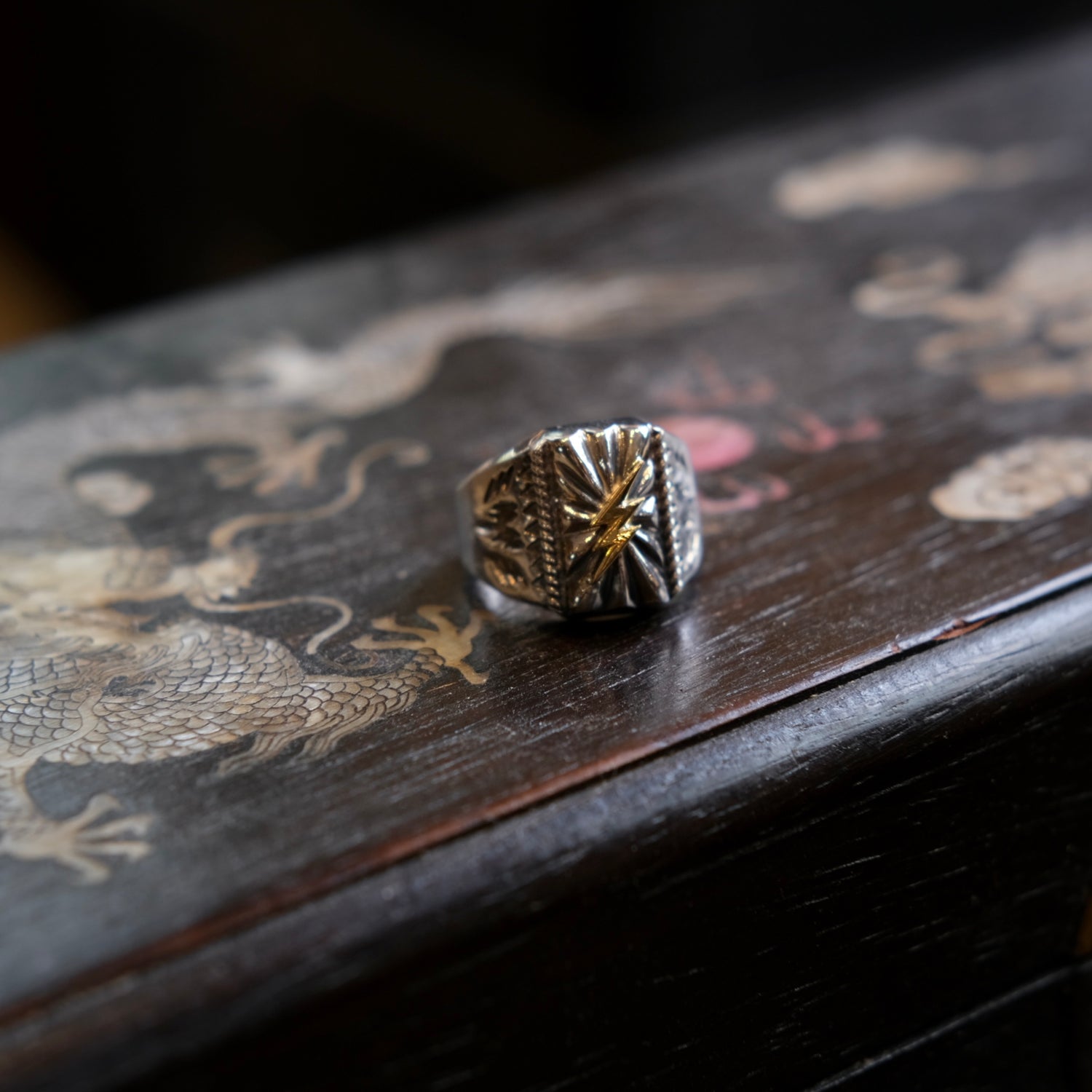 Dear Blossom K18 Gold Thunder Ring (R-114)